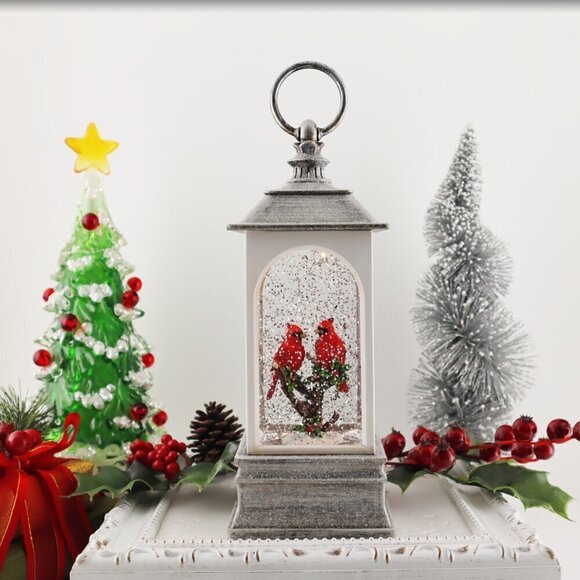 Musical Snowglobe with cardinals